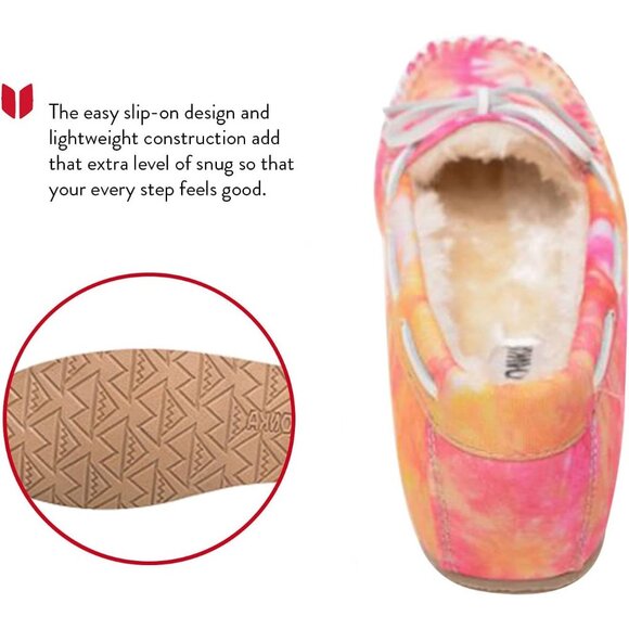 Women's Multi Color Tie Dye Carrie Faux Fur Leather Fabric Slippers Boot Shoes - Picture 4 of 4